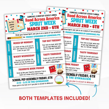 fun literacy themed spirit week ideas for printable or digital read across america week activities